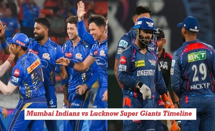 lucknow super giants vs mumbai indians timeline