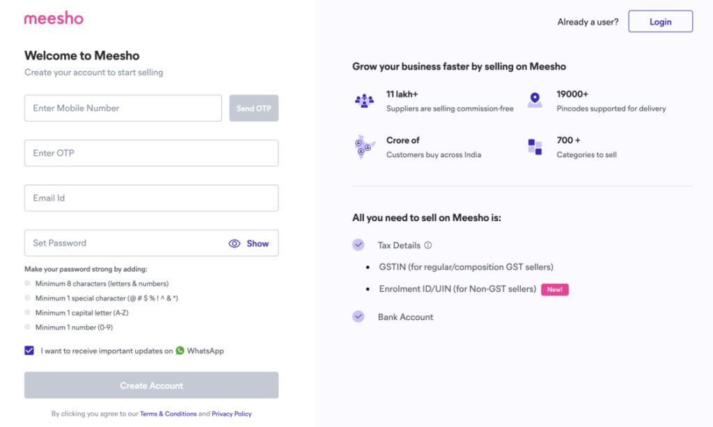 meesho seller register